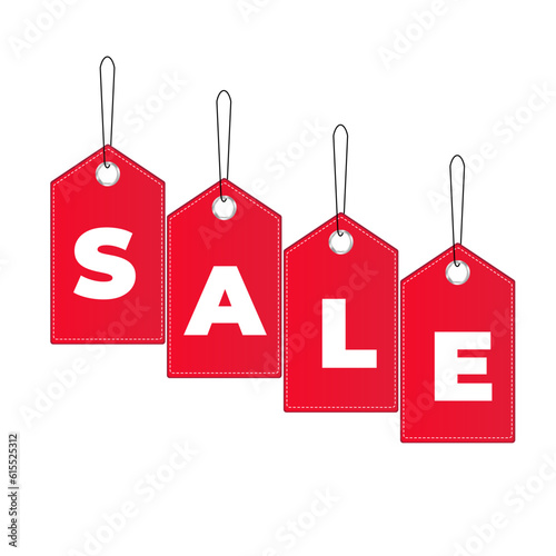 Red tag sale icon, and Special offer price signs. Sale red tag isolate vector.