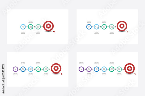 Collection of goal infographic template design