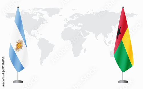 Argentina and Guinea Bissau flags for official meeting