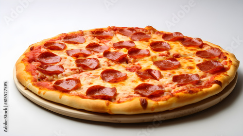 pizza with salami and cheese AI generated