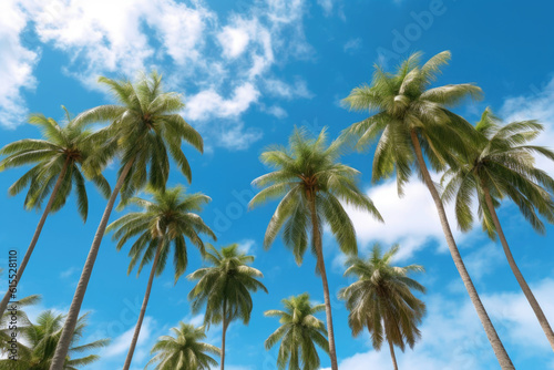Palm trees with cloudy sky