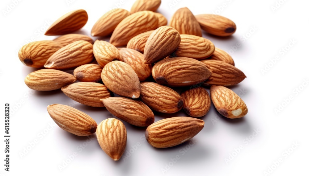 almonds on white background almonds on white background