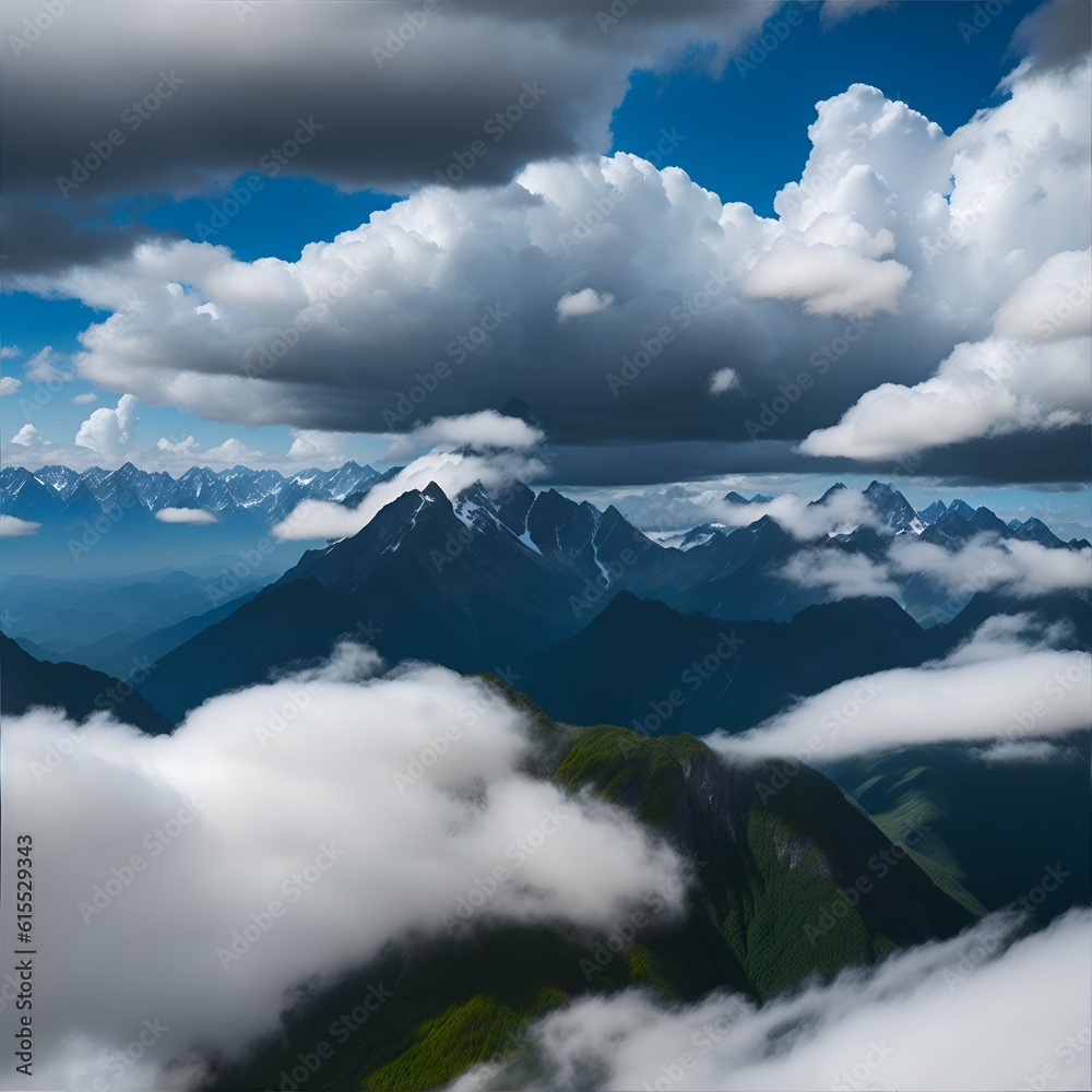 clouds over the mountains