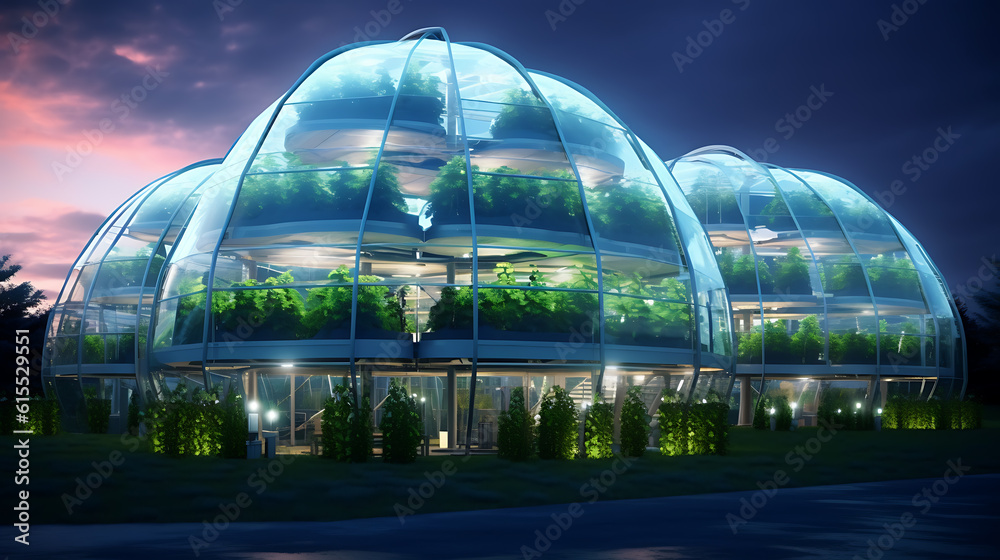 Obraz premium Modern smart greenhouses technology for growing farming