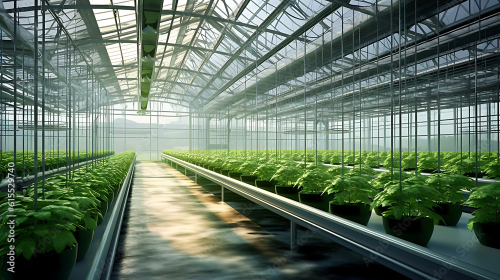 Modern smart greenhouses technology for growing farming