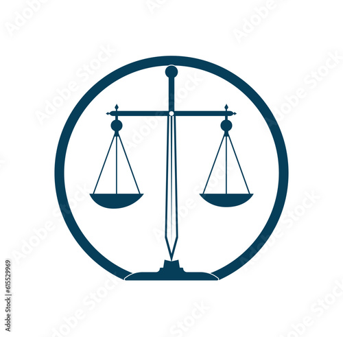 legal scales and sword logo template