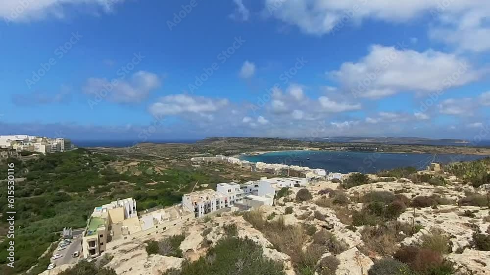 4k timelapse overlooking the town and bay in Mellieha, Malta 4k timelapse overlooking the town and bay in Mellieha, Malta