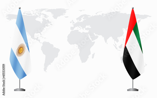 Argentina and United Arab Emirates flags for official meetin