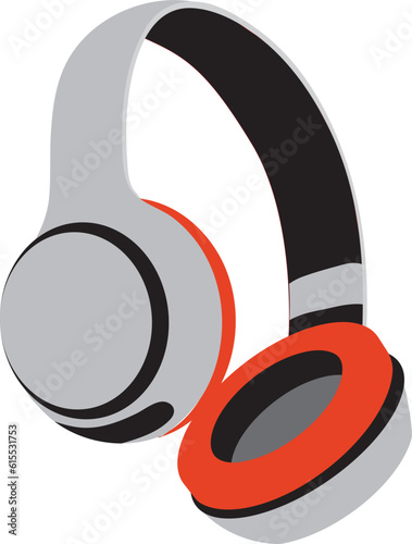 Wireless headphones isolated, entertainment and technology concept