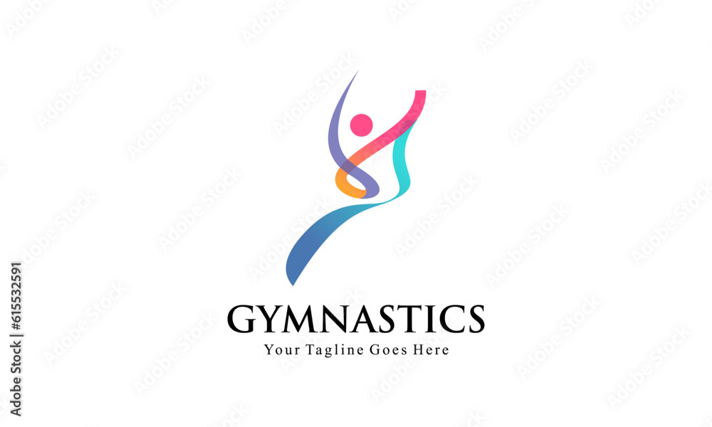 Abstract Human for Aerobic Logo Fitness, Gym, and Sport Vector Logo Design