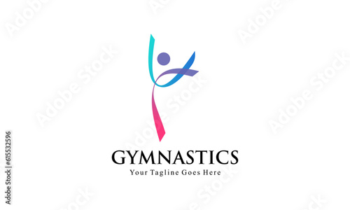 Abstract Human for Aerobic Logo Fitness, Gym, and Sport Vector Logo Design