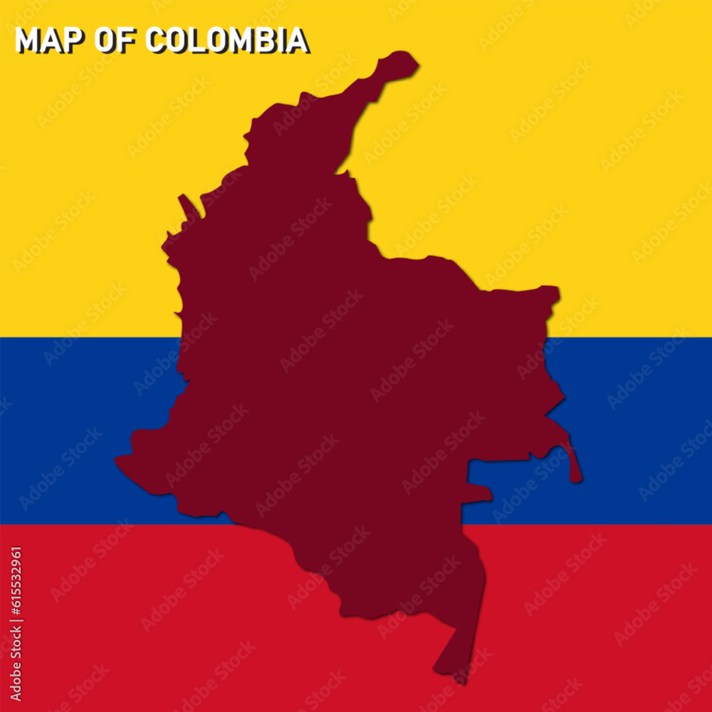 vector map of colombia with flag background vector map of colombia with flag background