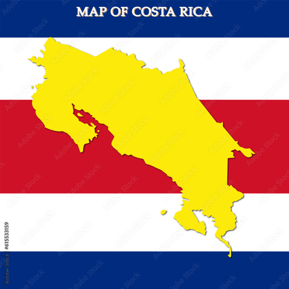 Fototapeta premium vector map of Costa Rica with flag background
