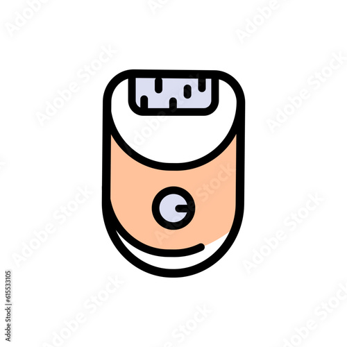 Electric epilator for legs color vector icon
