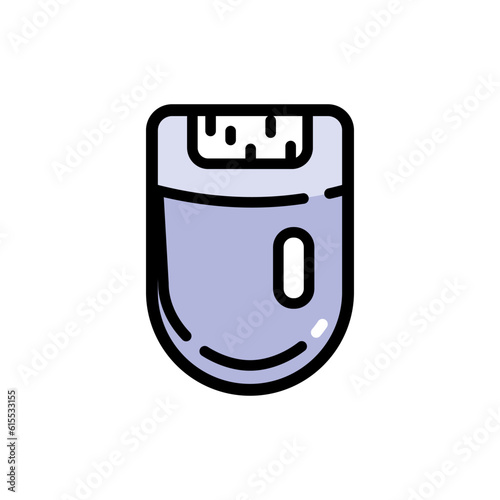 Electric epilator for legs color vector icon
