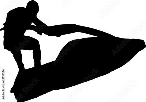 Silhouette of jetski vector