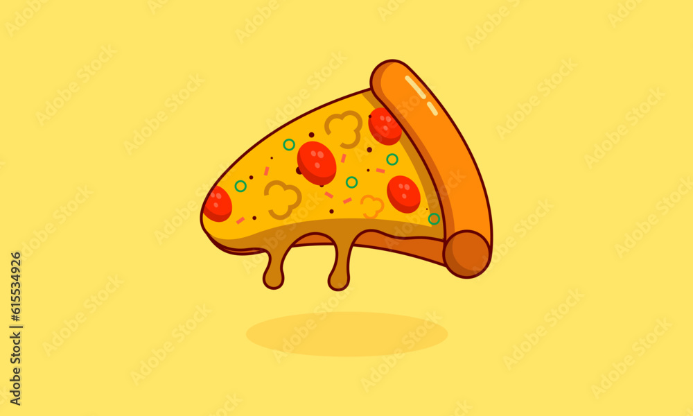 Delicious and Fresh Illustration of a Slice of Pizza Delicious and Fresh Illustration of a Slice of Pizza
