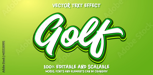 golf typography premium editable text effect