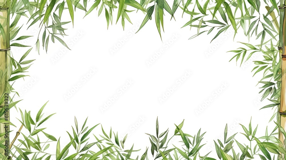 Fototapeta premium bamboo frame isolated on white