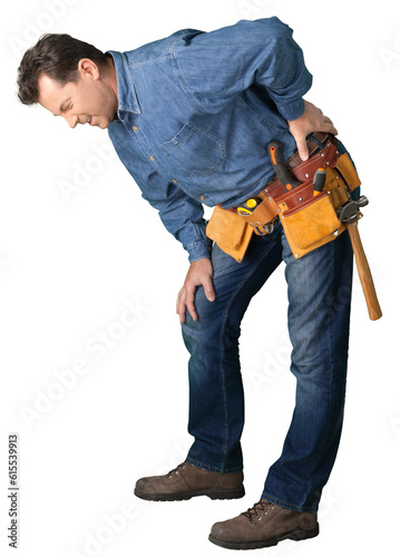 contruction worker with a backache