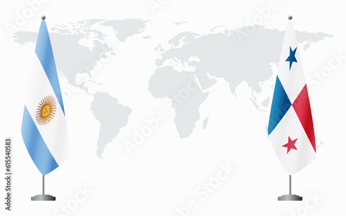 Argentina and Panama flags for official meeting