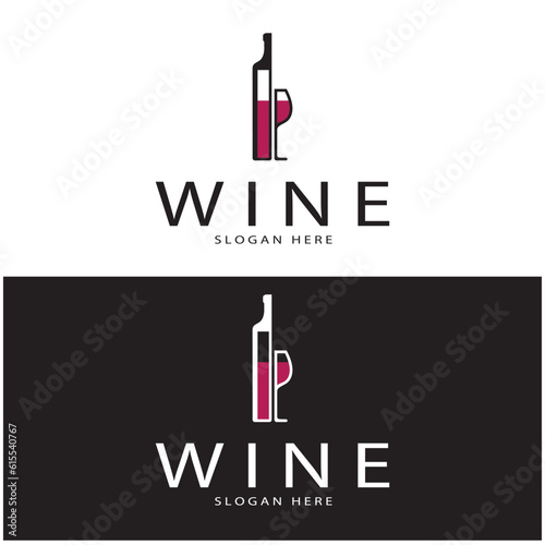 Wine logo design template.vector illustration of icon-vector