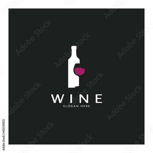 Wine logo design template.vector illustration of icon-vector