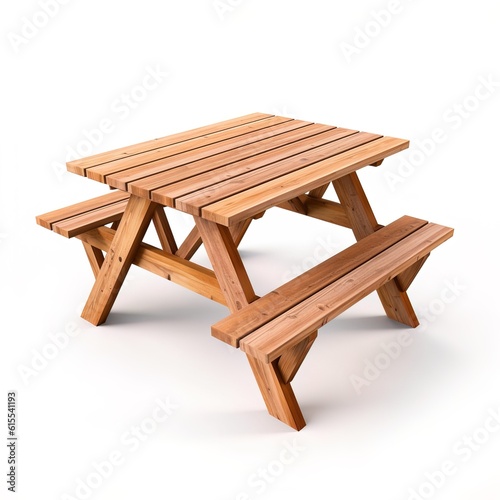 wooden table isolated on white