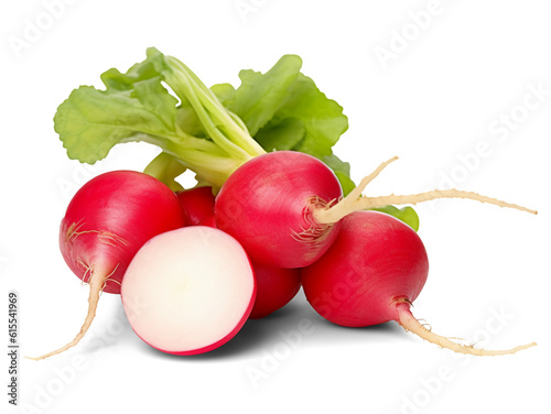 Fotobehang Radish isolated on transparent or white background, png