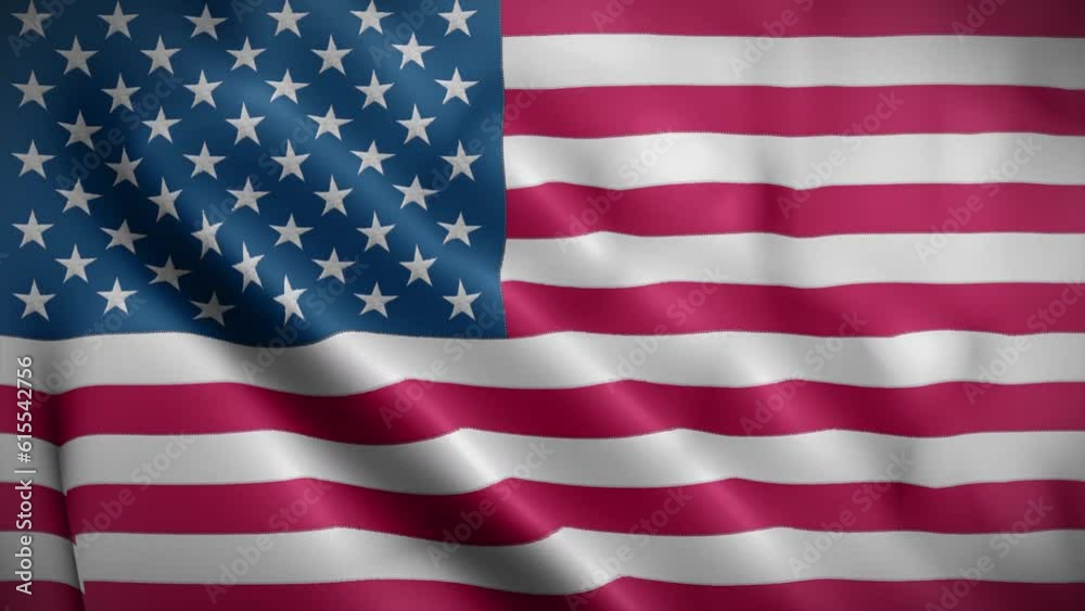 United States flag background realistic waving in the wind 4K video (perfect loop)