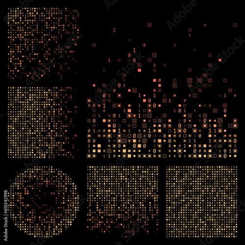 Technology Background. Yellow and orange color theme backgrounds. Gradient geometric patterns. Stylish vector illustration.