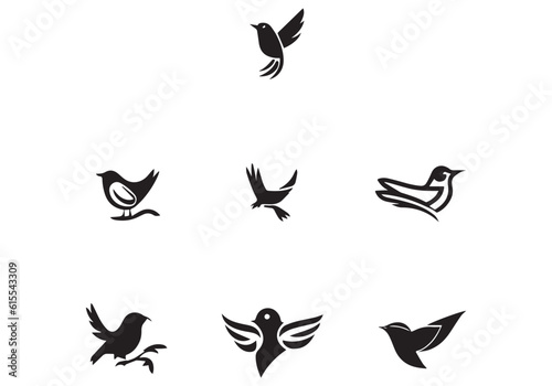 minimal style cuckoo icon design illustration and white background.eps