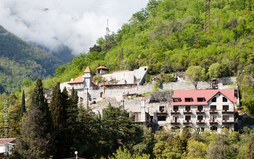 Palace of Prince Alexander of Oldenburg on the slope of Mount Mamdzyshkha. Gagra. Republic of Abkhazia