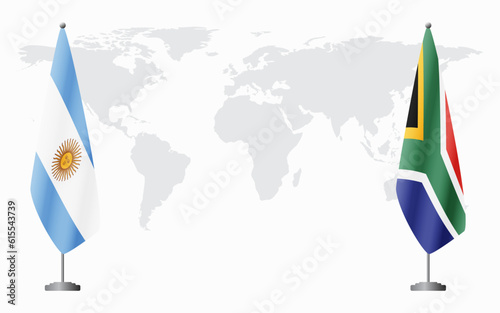 Argentina and South Africa flags for official meeting