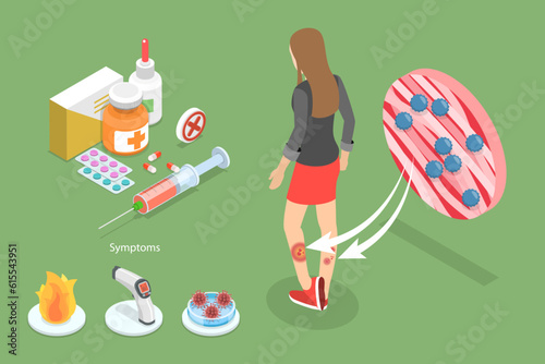 3D Isometric Flat Vector Conceptual Illustration of MRSA Superbug, Methicillin Resistant Staphylococcus Aureus