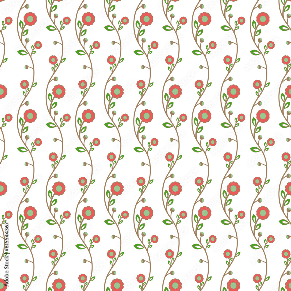 Floral vector colorful seamless abstract classic background with flowers. Pattern with repeating floral elements. Ornament for wallpaper and packaging