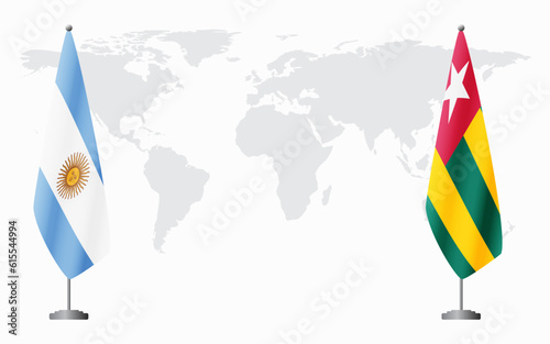 Argentina and Togo flags for official meeting