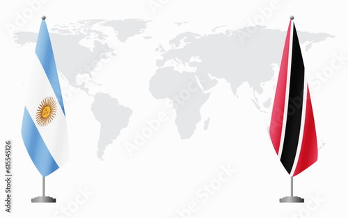 Argentina and Trinidad and Tobago flags for official meeting