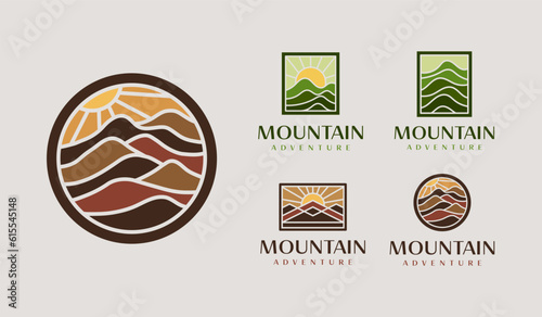 Simple Mountain Logo. Universal creative premium symbol. Vector sign icon logo template. Vector illustration