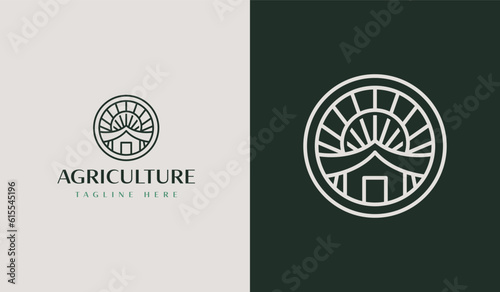 Agriculture Farmhouse Logo Set. Universal creative premium symbol. Vector sign icon logo template. Vector illustration