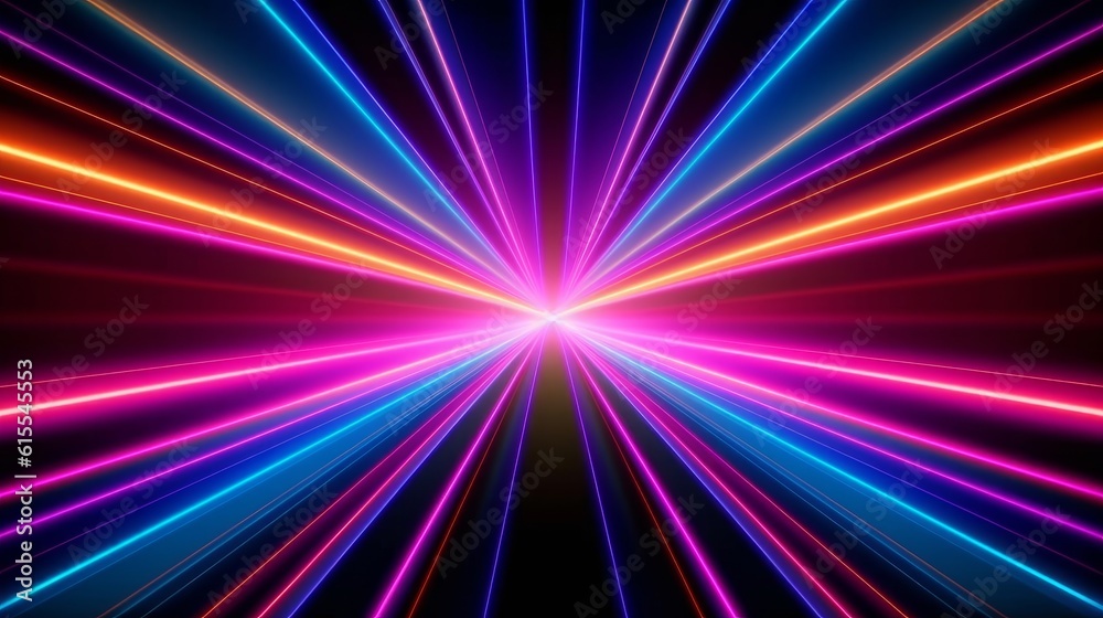 Fototapeta premium Abstract neon background. Generative AI