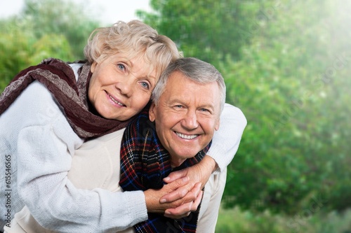 Photography Active senior old couple at park.