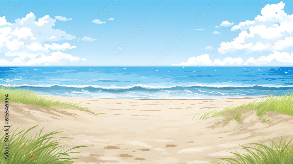 a peaceful place on a beach, anime artwork, ai generated image a peaceful place on a beach, anime artwork, ai generated image