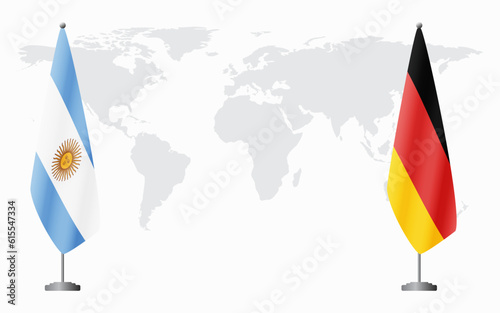 Argentina and Germany flags for official meeting