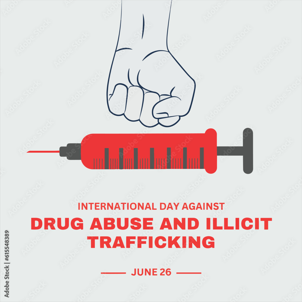 Vector Illustration of International Day against Drug Abuse and Illicit ...