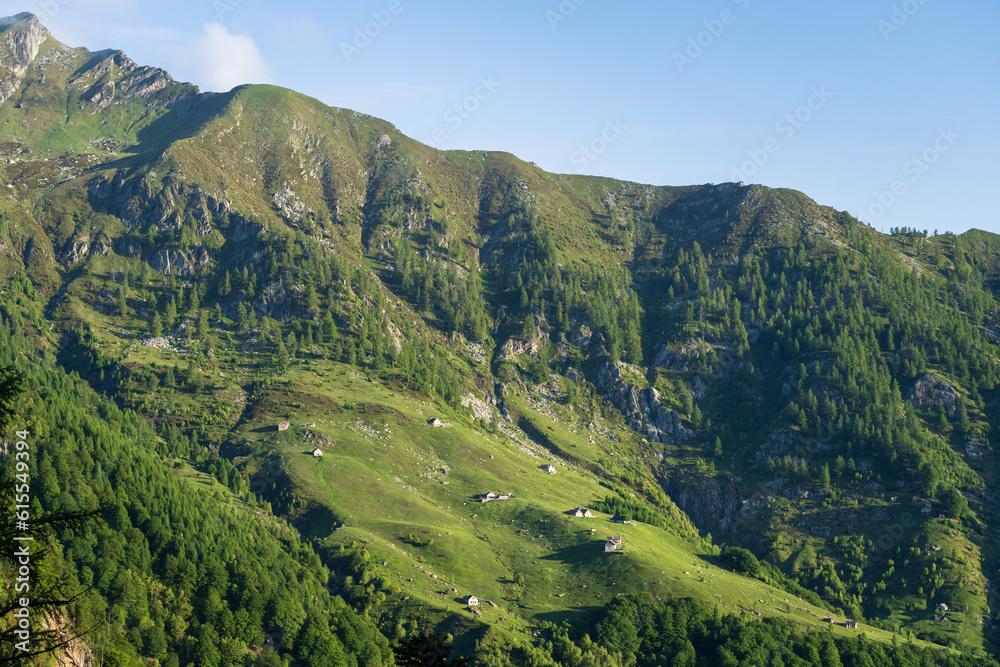 Small houses in Val Grande, the largest National Park and wilderness area in Italy.