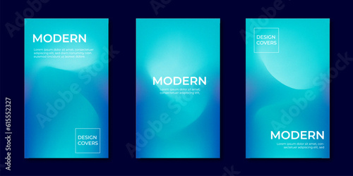 Set of covers design templates with vibrant gradient background. Trendy modern design. Applicable for placards, banners, flyers, presentations, covers and reports. Vector illustration. 