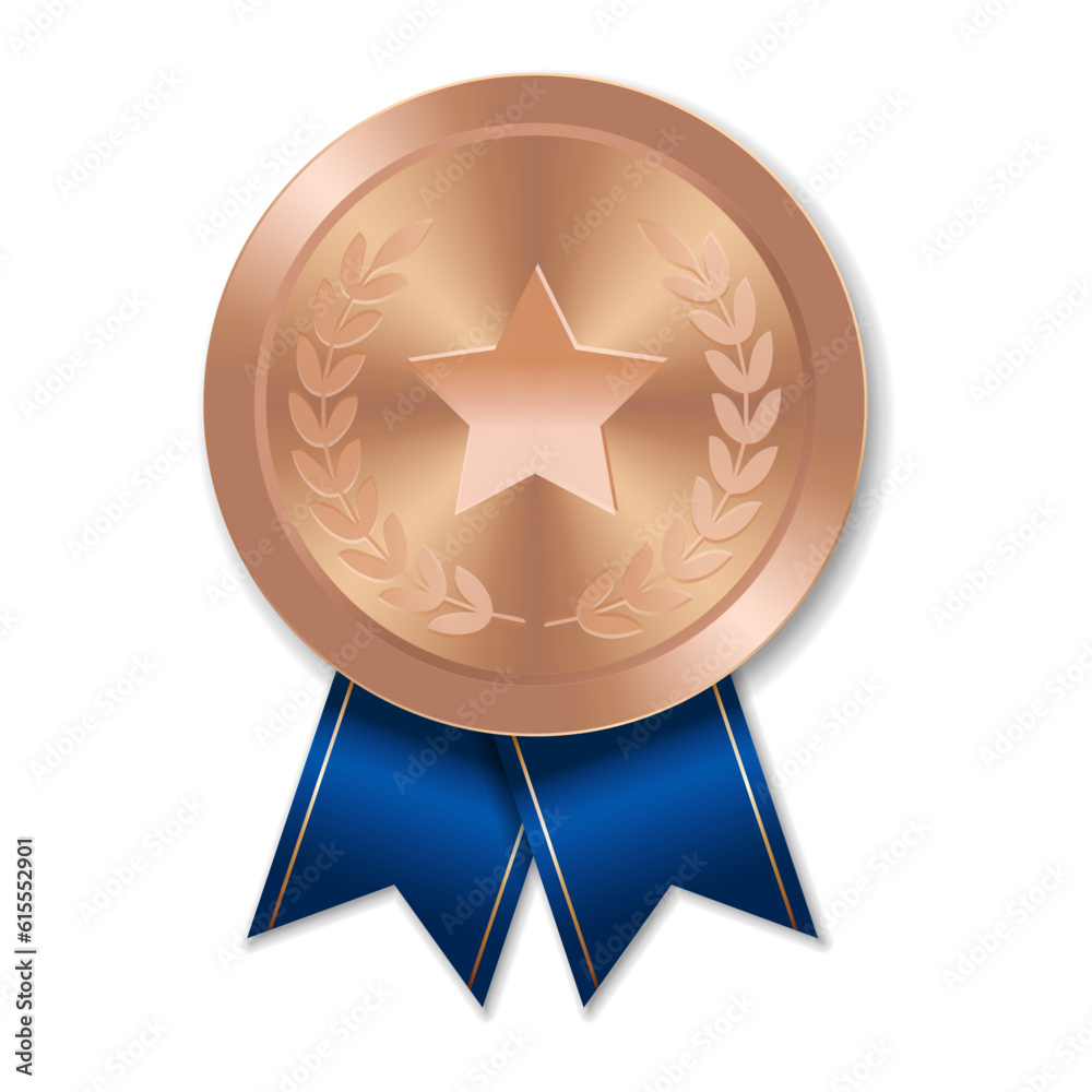 Bronze award medal with star Illustration from geometric shapes Bronze award medal with star Illustration from geometric shapes