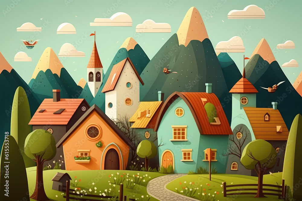 village on mountain background village on mountain background