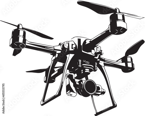Drone silhouette, vector illustration, SVG